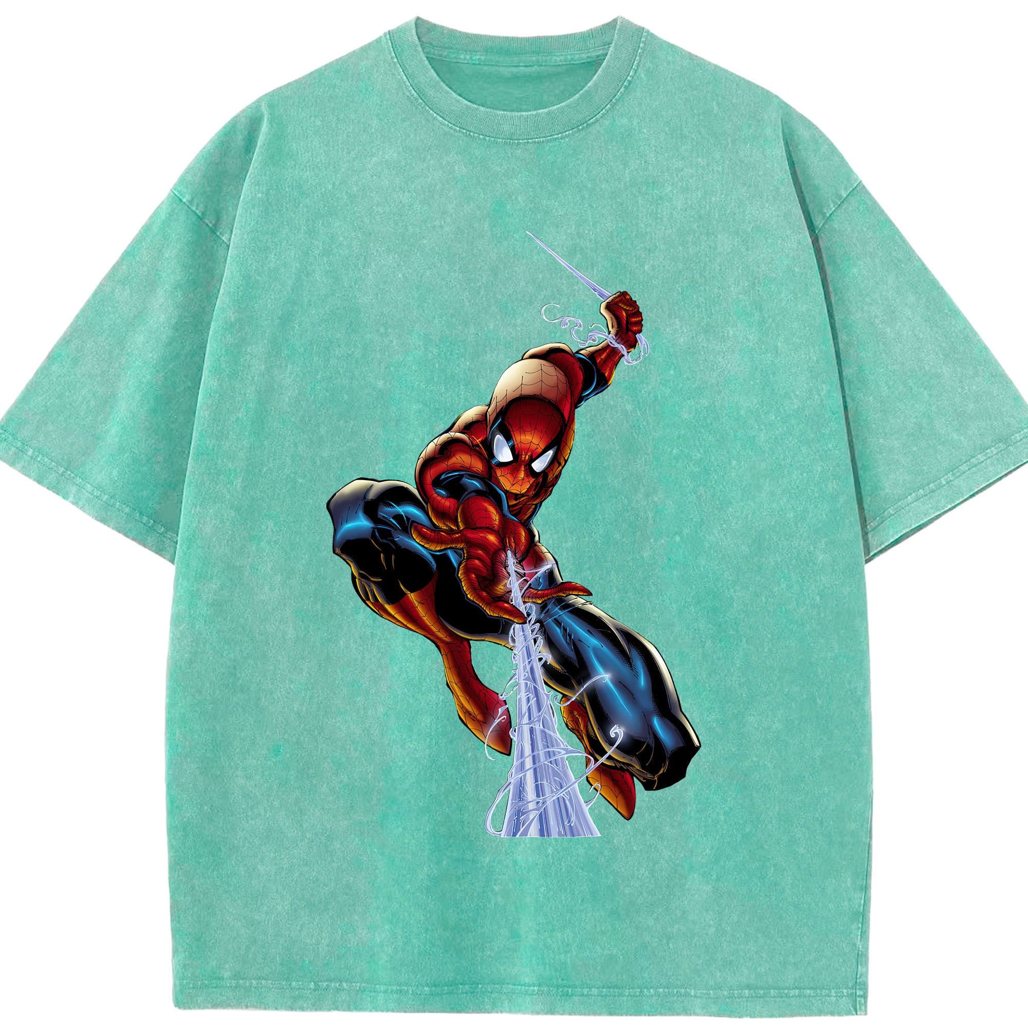 （画像用） Spider Man スパイダーマン 綿100% ヴィンテージ風 半袖Tシャツ（フロントプリント）